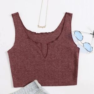 Red cropped shirt from shein